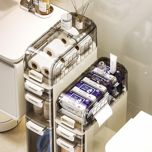 Çok fonksiyonlu dar köşe banyo depolama dolabı tekerlekler taşınabilir organizatör raf soyunma ev şartları saklama kutuları kovaları - Product Image 5