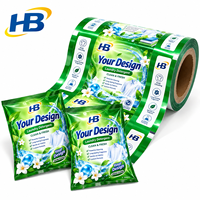 Rouleau de film d'emballage brillant laminé pour petits sachets de lessive en poudre, compatible avec toutes les machines à laver, impression personnalisée