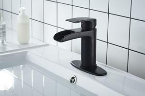 Grifo mezclador <span class=keywords><strong>de</strong></span> lavabo <span class=keywords><strong>de</strong></span> latón moderno <span class=keywords><strong>de</strong></span> diseño único, grifos <span class=keywords><strong>de</strong></span> lavabo <span class=keywords><strong>de</strong></span> baño baratos <span class=keywords><strong>de</strong></span> cascada <span class=keywords><strong>de</strong></span> un solo Mango, negro - Product Image 3