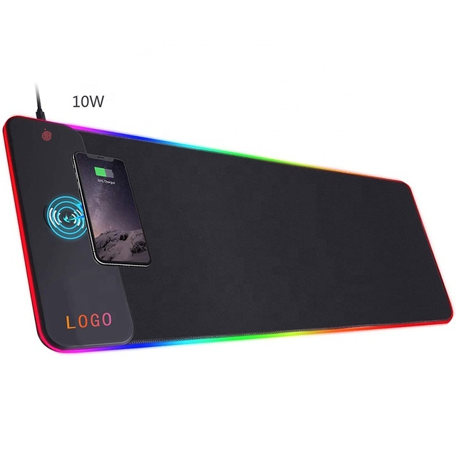 10W Wireless Charging Luminous RGB LED Rubber Gaming Extended Large Mouse Pad