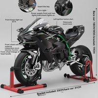 Novedad 2026: Moto de juguete de metal de alta tecnología Kawasaki Ninja H2R a escala 1:6 con llave, pulverizador y efectos eléctricos.