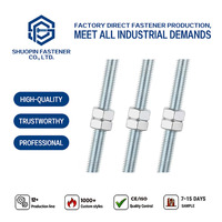Galvanized Threaded Rod DIN 975, Carbon Steel All Thread Stud, M8 M10 M12 M16 Metric, Construction Support, Curtain Wall Fixing