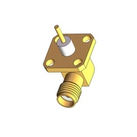 Conector Coaxial RF de Alto Rendimiento de 50 Ohmios, Conector Hembra SMA de Ángulo Recto con Montaje de Brida de 4 Orificios, Directo de Fábrica