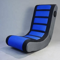 Fauteuil à bascule WS 3715 Design, fauteuil de jeu pliable au sol avec éclairage RGB, siège de jeu portable avec massage, lecture, sieste, TV + haut-parleurs