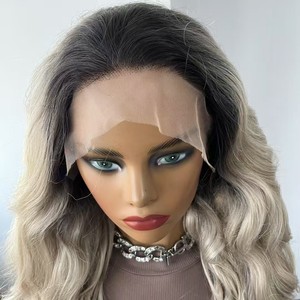 Peluca Sintética con Frente de Encaje sin Pegamento, Resistente al Calor, Lacia y Sedosa, Color Marrón Claro, Estilo Celebridad, para Cosplay - Product Image 5