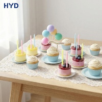 Bougies de fête droites personnalisées couleur macaron 2026, en cire, petites pour mini-desserts, organisation de fêtes, OEM/ODM, 7cm*0.42cm