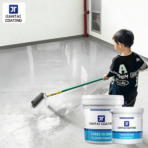 Peinture pour sols à base d'eau multicolore, pour sols en ciment d'usine, résistante à l'humidité et antistatique, peinture pour sols trois-en-un - Product Image 1