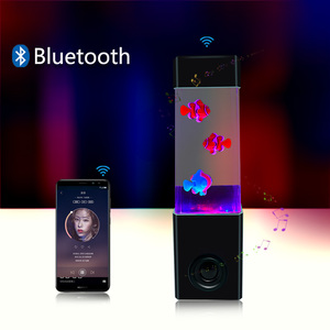 J & R Moderne Mini Bubble Jelly Fish Led Nachtlamp Afstandsbediening <span class=keywords><strong>Aquarium</strong></span> Muzieklamp Met Luidspreker Voor Woonkamer - Product Image 3