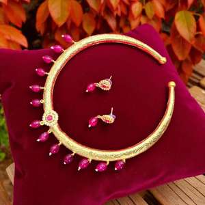 <b>Necklace</b> <b>Set</b> Wedding Wear Jewellery <b>Set</b> Alsi <b>set</b> for Women <b>Earrings</b> <b>Set</b> <b>Gold</b> Plated Weddings Parties Anniversaries Engagements - Product Image 4