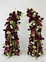 Arche verte SY-High, guirlandes vertes, arche en forme de corne, guirlande florale fuchsia, fleurs pour arche florale, pour décorations de table de mariage et de fête