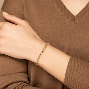 Bracciale a catena a corda intrecciata placcato oro 18K in acciaio inossidabile impermeabile da uomo e donna, alla moda, che non sbiadisce, con maglie a torsione da 3mm, 6mm, 2.5mm - Product Image 2