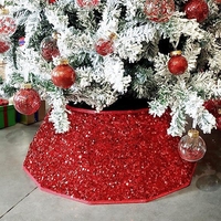 Meilleur prix : Jupe de sapin de Noël pliable et ajustable, housse de base pour sapin artificiel, décoration de Noël
