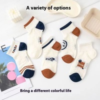 Printemps à la mode pour femmes en gros Tube court polyvalent mince Ins Mickey Preppy Style maille été bateau chaussettes