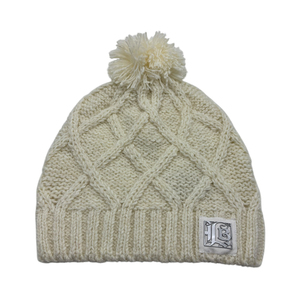 Taiwan fournisseur POM POM Beanie 56% acrylique 23% laine 21% Nylon brillant argent câble Beanie pour X'MAS cadeau - Product Image 2