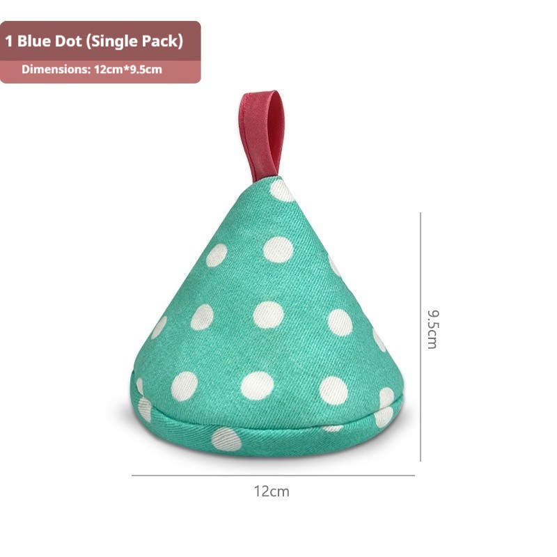 Chapeau triangulaire à pois bleus (1 pièce)