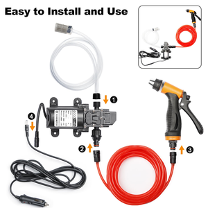 Pompe à eau portable 12V haute tension tout en cuivre pour lavage de voiture avec pistolet à eau domestique, outil de nettoyage électrique - Product Image 3