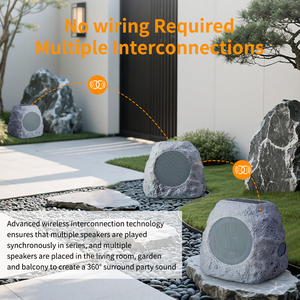 ST05 Set di 2 altoparlanti Rock a colori commutabili a denti blu resistenti alle intemperie ricarica solare assistita per lo <span class=keywords><strong>spazio</strong></span> abitativo del Patio del cortile - Product Image 3