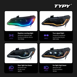 Faros Delanteros TYPY de 12 V para Automóviles FD2 2012-2015, Luces de Circulación Diurna LED, Intermitentes Dinámicos, Accesorios para Automóviles - Product Image 3