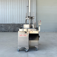 Machine à trancher la viande fraîche semi-automatique rotative, équipement industriel de découpe de viande, moteur en acier inoxydable 304 pour la transformation de la viande
