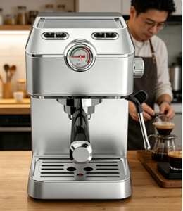 <span class=keywords><strong>Cafetera</strong></span> Comercial con Bomba de Alta Presión de 15-20 Bares, Tanque de Agua de 1.5 <span class=keywords><strong>L</strong></span>, para Uso Doméstico, Máquina de <span class=keywords><strong>Espresso</strong></span> con Manómetro - Product Image 5