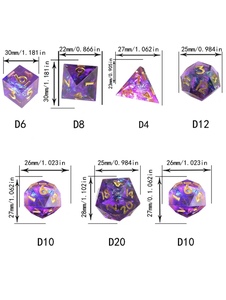 Juego de Dados Poliédricos de Resina, 35 Piezas, Tallados para DND RPG, D4-D20, Duraderos, Ecológicos, Retro, para Juegos de Mesa - Product Image 6