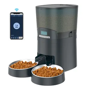 Hot App Control 7L Automatic Cat Feeder 2 Modes Control Version Dry Food Dispenser 2 Bowls For Large Dogs Pets