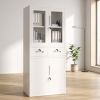 Armoire de classement métallique à 2 tiroirs en gros, meuble de rangement de bureau en acier avec serrure à clés pour les vendeurs