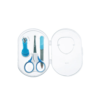 Kit de soin des ongles pour bébé 4 en 1, kit de manucure pour nourrissons, coupe-ongles, ciseaux, lime, étui de rangement portable, kit pour nouveau-né
