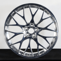 Velg Monoblock Forged Silver Alloy 17 18 19 20 Inch Rims 5x114.3 Velg Kustom untuk Chevy Mustang BMW Mercedes Audi Porsche
