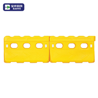 Barrera de Seguridad Vial de Plástico HDPE Baoye, Modelo B-022-02, 760 mm de Altura, 1400 mm de Ancho, Reflectante Prismática de Alta Intensidad