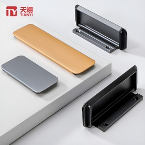 Poignées de tiroir et de placard dissimulées en alliage de zinc moderne pour chambre à coucher, commode, cuisine - Durables et faciles à installer - Product Image 5