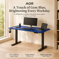 Table de jeu AOR pour ordinateur, plateau en placage de fibre de carbone, moteur unique, cadre à double section inversé, moderne, extensible, direct usine