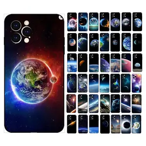 Earth Pattern Shockproof Slim Comfortable Silicone Cell Phone Case Cover Bags For iPhone 12 Pro Max 11 XR Xs 6s 7 8 Plus
