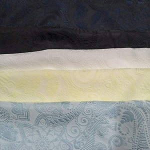 Nais New <span class=keywords><strong>Polyester</strong></span> Màu Đen Với Hải Quân Trắng Màu Xanh Trừu Tượng Dot Dòng Hướng Dương Nổi Lá Thiết Kế Thổ Cẩm Vải Jacquard Vải - Product Image 2