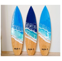 Décoration murale en résine en forme de planche de surf pour chambre à coucher, art sur le thème du surf, décoration de planche de surf
