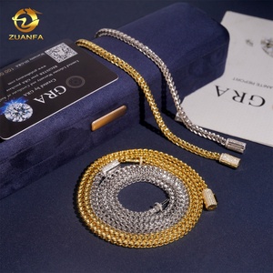 Bán Buôn 4Mm 6Mm Hip Hop Đồ Trang Sức Vòng Cổ Iced out Kim Cương VVS Moissanite Clasp Thép Không Gỉ Rope Chuỗi Vòng Đeo Tay - Product Image 2
