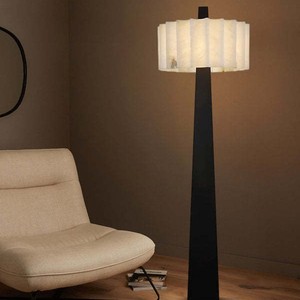 Spanish Marble Natural Alabaster Stainless Steel Designer Floor <b>Lamp</b> 165cm White Shade LED Light Source Living Room <b>Study</b> - Product Image 3