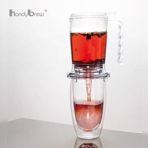 Bouteille portable avec infuseur à thé, poignée incurvée transparente personnalisée OEM, sans BPA, pour bureau et voyage, avec système de distribution intelligent. - Product Image 5