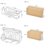 Support mural sans perçage pour éponge et brosse de nettoyage en acier inoxydable – Design minimaliste moderne pour cuisine et salle de bain
