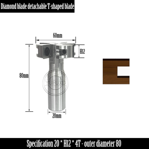 YUFU Cuchilla CNC personalizable Hoja de diamante en forma de T con cuatro ranuras desmontables Fresa OEM - Product Image 5