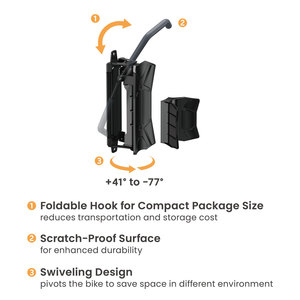 Lot de 2 supports de rangement verticaux pour vélos, <span class=keywords><strong>support</strong></span> <span class=keywords><strong>mural</strong></span> LBM14-01, rangement pour cintre de <span class=keywords><strong>vélo</strong></span> pour présentoir intérieur de la maison - Product Image 5