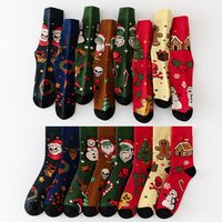 Chaussettes tricotées de haute qualité avec motifs d'elfes de Noël pour la chaleur et les fêtes, chaussettes de Noël douces