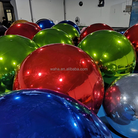 Boule miroir géante gonflable de Noël Waha, brillante, en PVC, tailles personnalisables pour la décoration