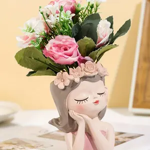 Cute Fairy Flower Resin Office Desktop Potted Stand Home Decor Accent Gifts For Girl