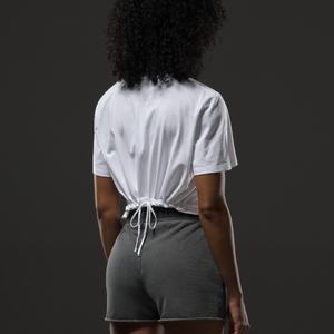 Summer High Quality Side Drawstring Fashion Athletic <b>T</b>-<b>shirts</b> Girls Top Women Running Gym <b>Yoga</b> Adjustable Tee - Product Image 2