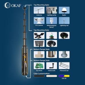 Mât d'antenne télescopique manuel OKAF 8 10M 12M 15M 20M avec treuil manuel - Product Image 5
