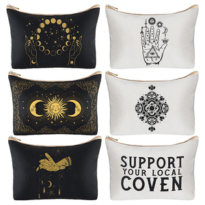 حقيبة مرحلة من مراحل بطاقات التاروت بسحاب مخصص حقيبة مستحضرات تجميل ساحرة حقيبة تجميل قوطية جمالية للزينة - Product Image 2