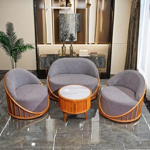 Ensemble de canapés sectionnels à prix de gros 3 sièges avec coussin Table en pierre Villa Appartement Caractéristiques Éponge en latex Matériau de remplissage en bois - Product Image 1