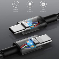 Cable de Datos USB-C a USB-C de Cobre Puro con Carga Rápida PD 5A QC 4.0 de 100W y 20Gbps, Trenzado, para Computadora, OEM