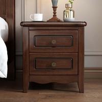Lit plateforme de rangement en bois massif de séquoia de style américain vintage, durable et confortable, tailles Queen/King pour chambres, hôtels, villas